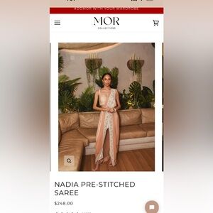 MOR Nadia pre-stitched pre draped pant saree peach